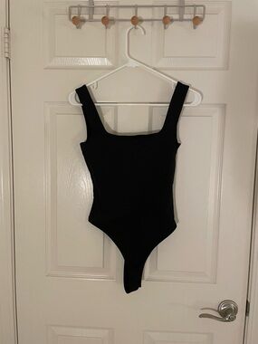 Reiss Black Square-Neck Bodysuit